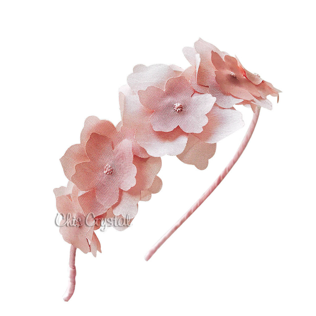 Chiffon Flower Headband - Chic Crystals