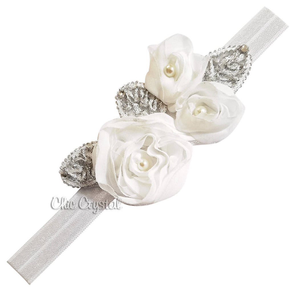 Shabby Flower Band - Chic Crystals